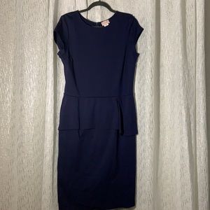 Navy Love Edge peplum dress